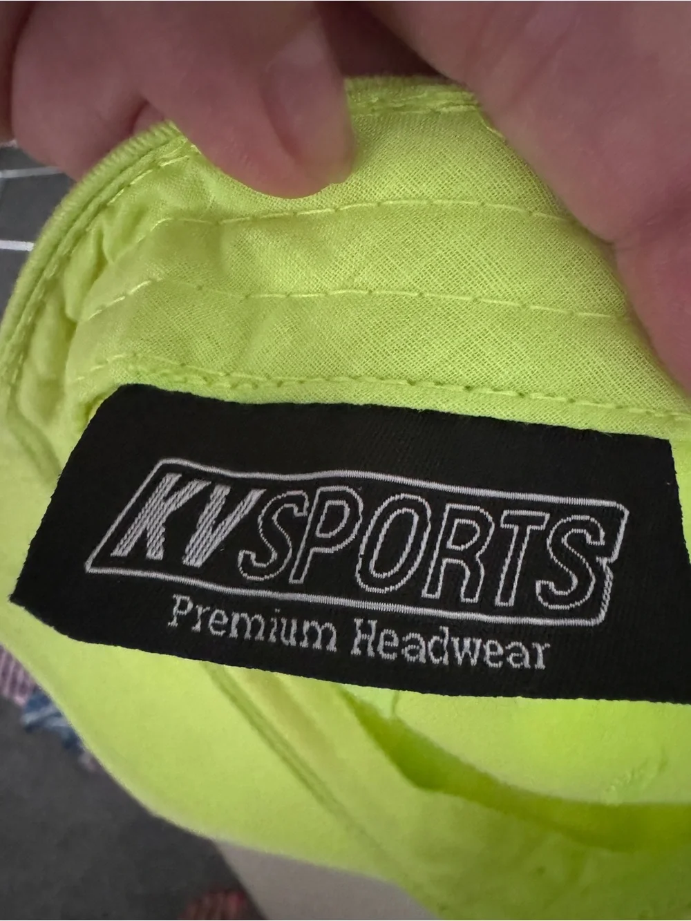 CHANEL Neon Yellow Rhinestone CC Logo Baseball Cap